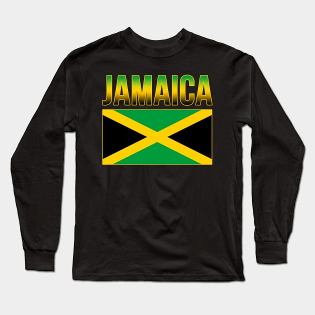 Jamaican Island Flag Long Sleeve T-Shirt by macdonaldcreativestudios